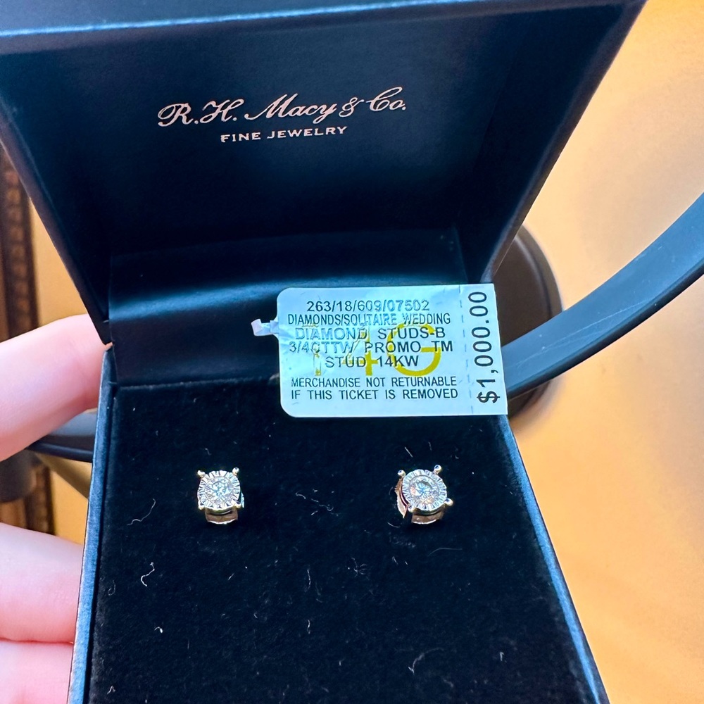 Macy’s TruMiracle Diamond stud earrings